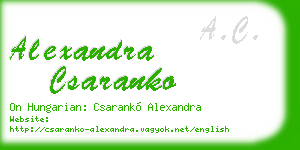 alexandra csaranko business card
