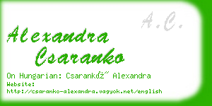alexandra csaranko business card